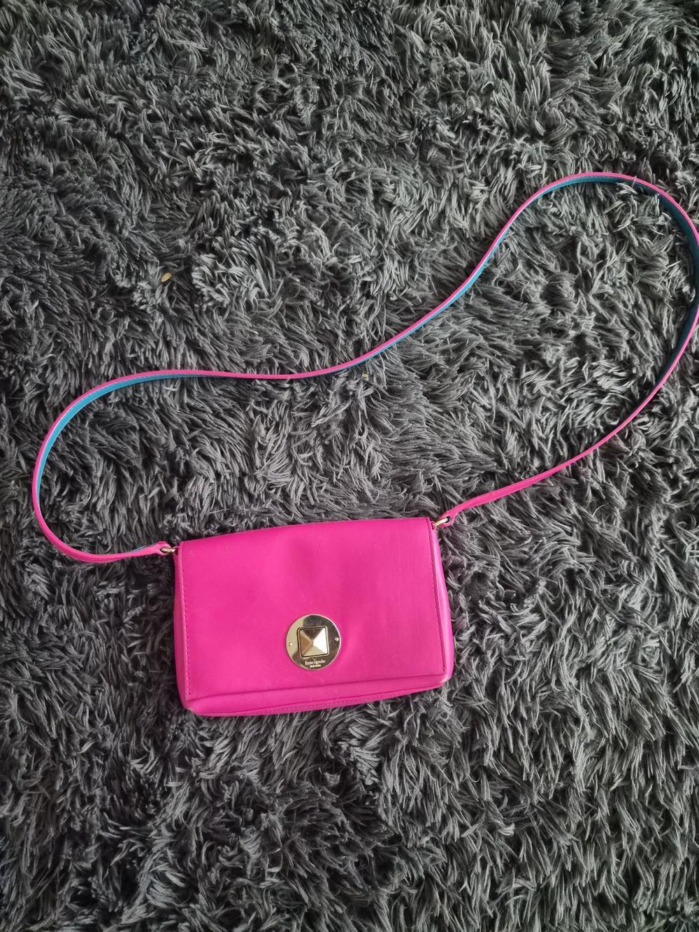 kate spade Hot Pink Crossbody with Gold-Tone Turn Lock